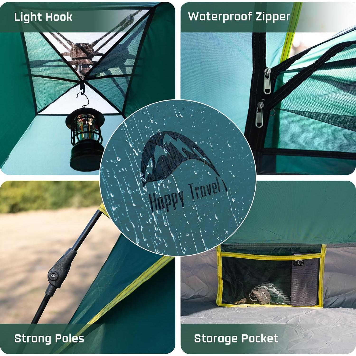 Carpa de Camping Happy Travel Pop Up 2 Personas Impermeable