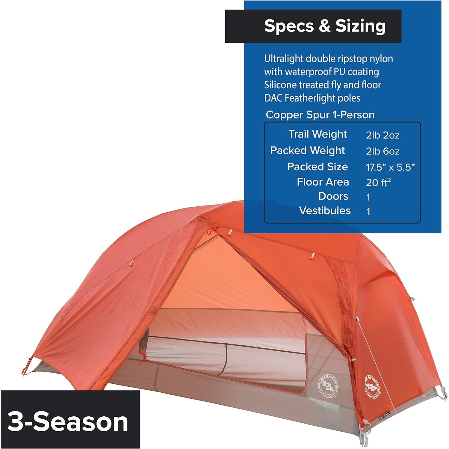Tienda de Camping Ultraligera Big Agnes Copper Spur HV UL 1 Persona