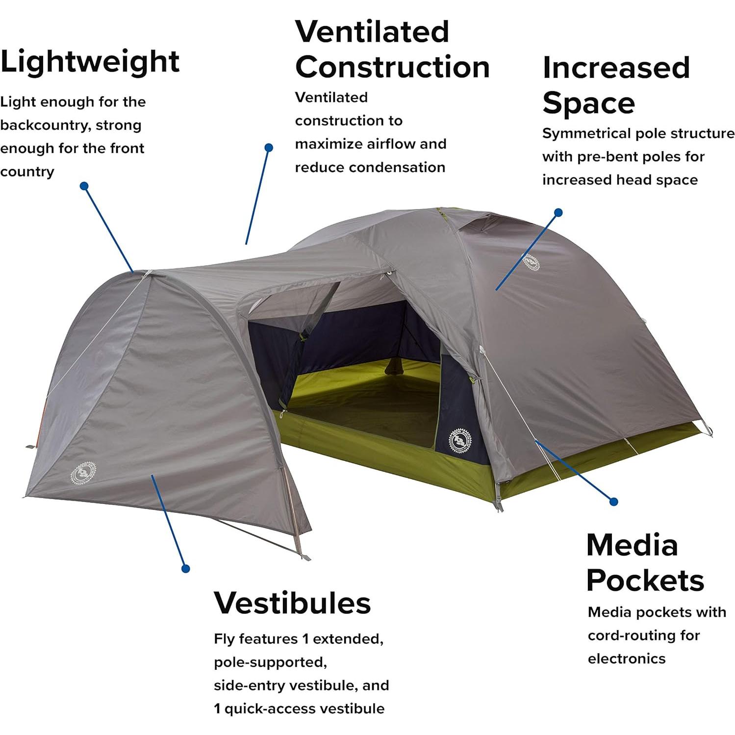 Tienda de Camping Big Agnes Blacktail Hotel 3 Personas Impermeable