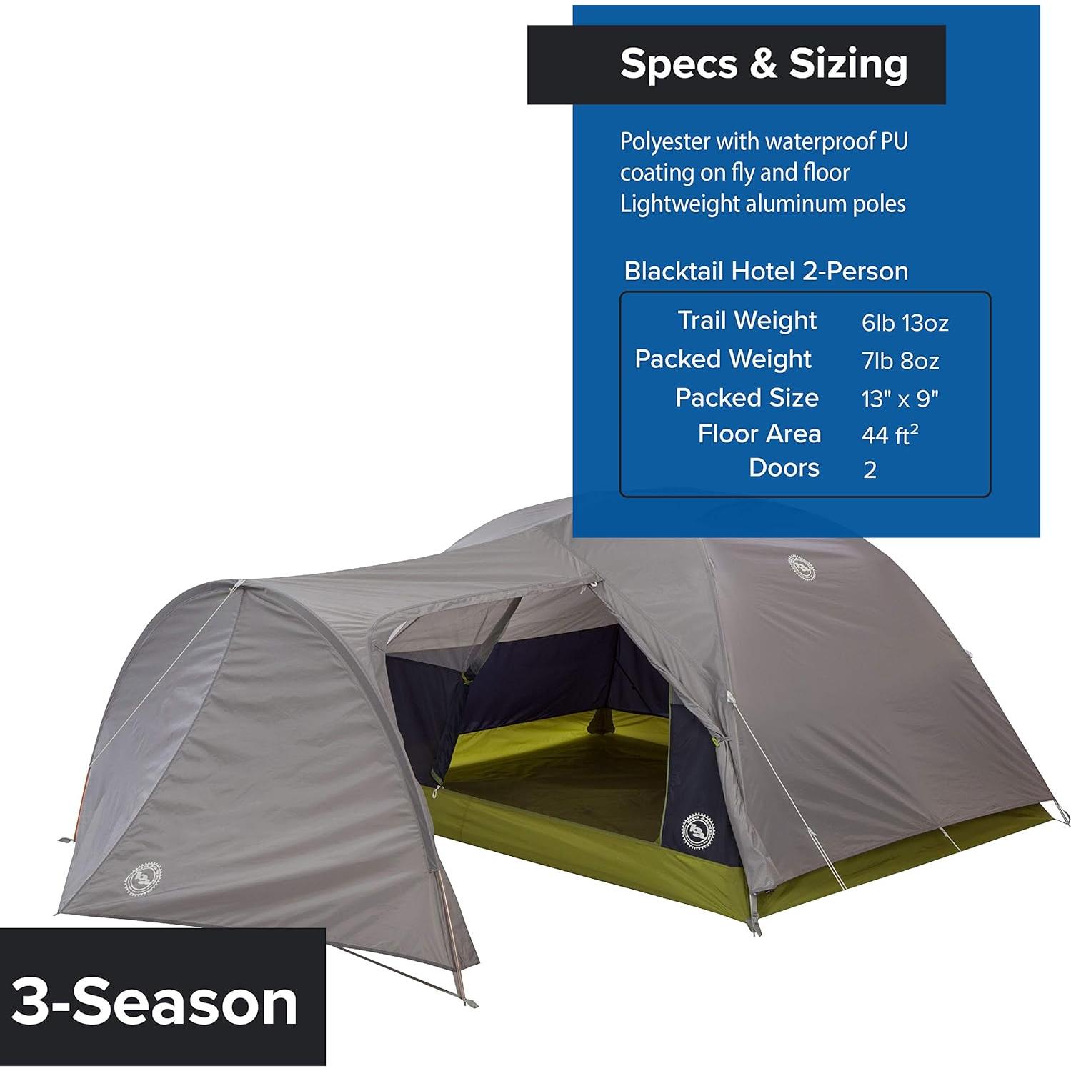 Tienda de Camping Big Agnes Blacktail Hotel 3 Personas Impermeable