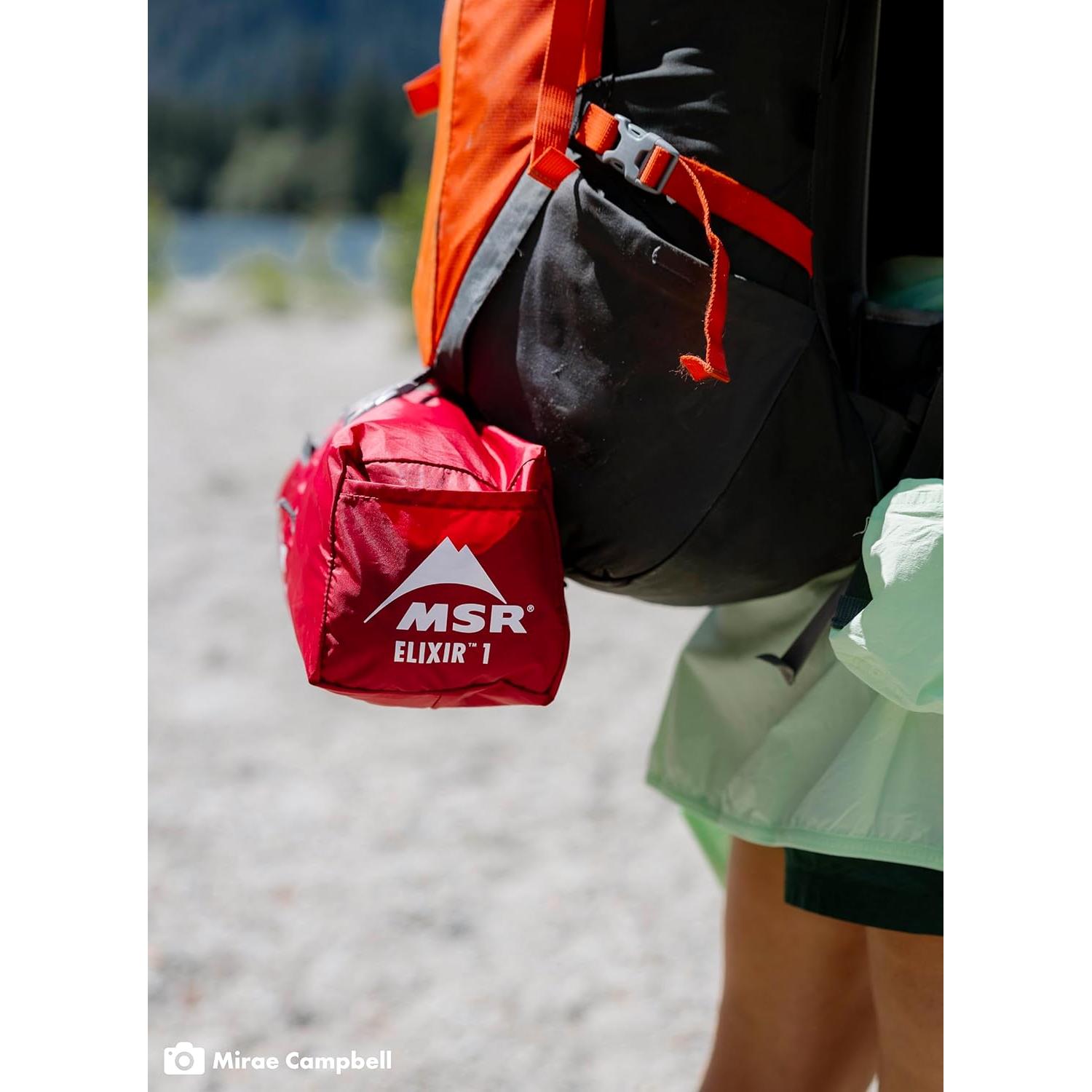 Tienda de mochilero ligera MSR Elixir 1 persona 3 estaciones