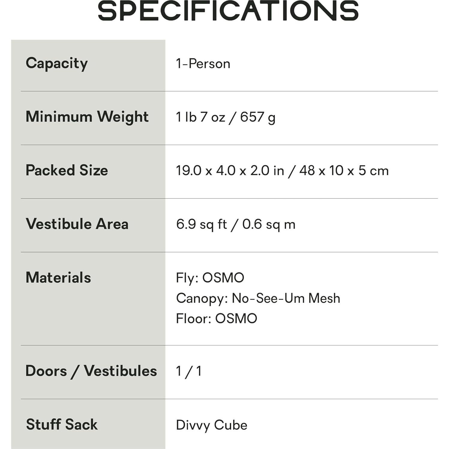 Tienda de mochilero NEMO Hornet Elite OSMO 1 Persona