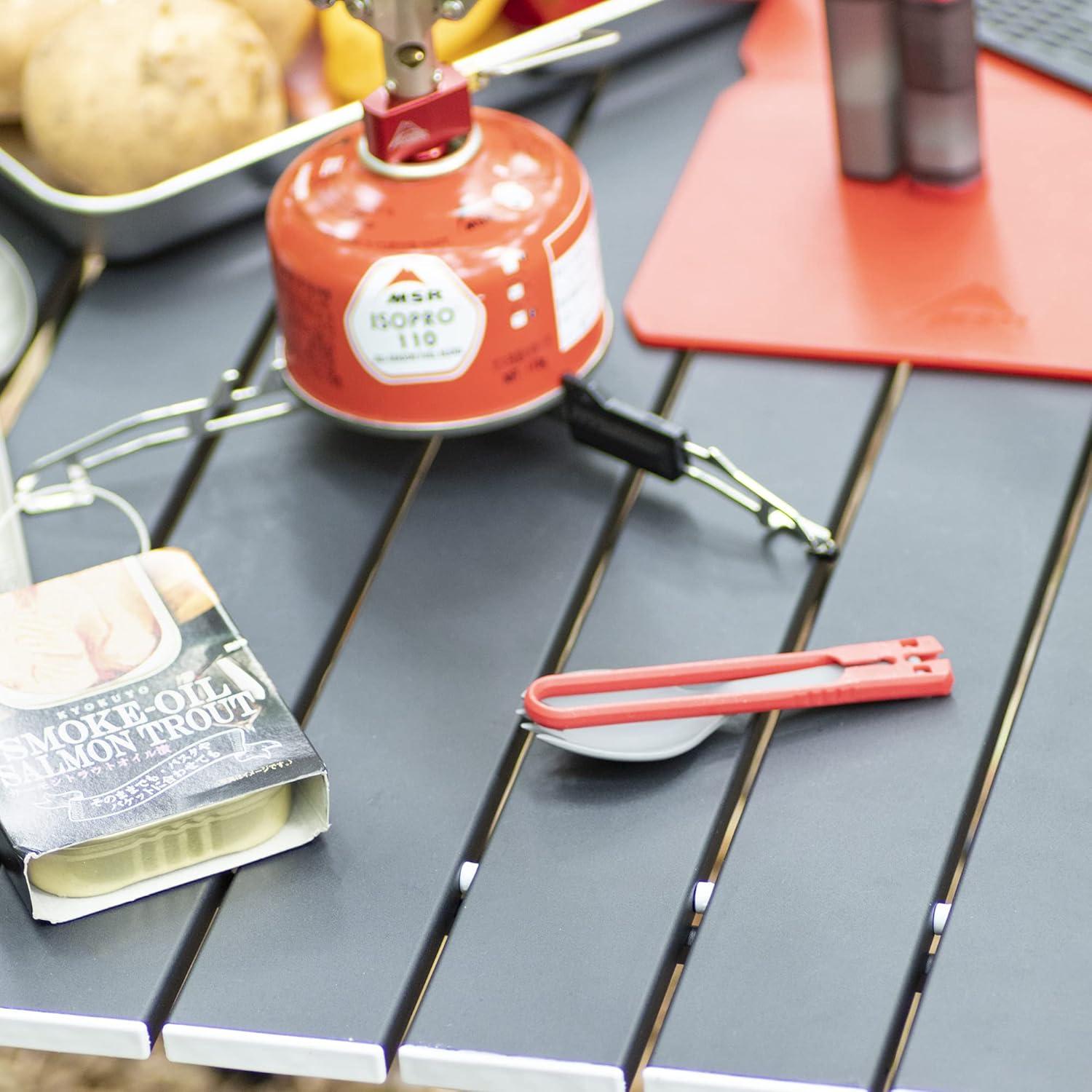 Cuchara y Tenedor Plegable MSR para Camping Rojo