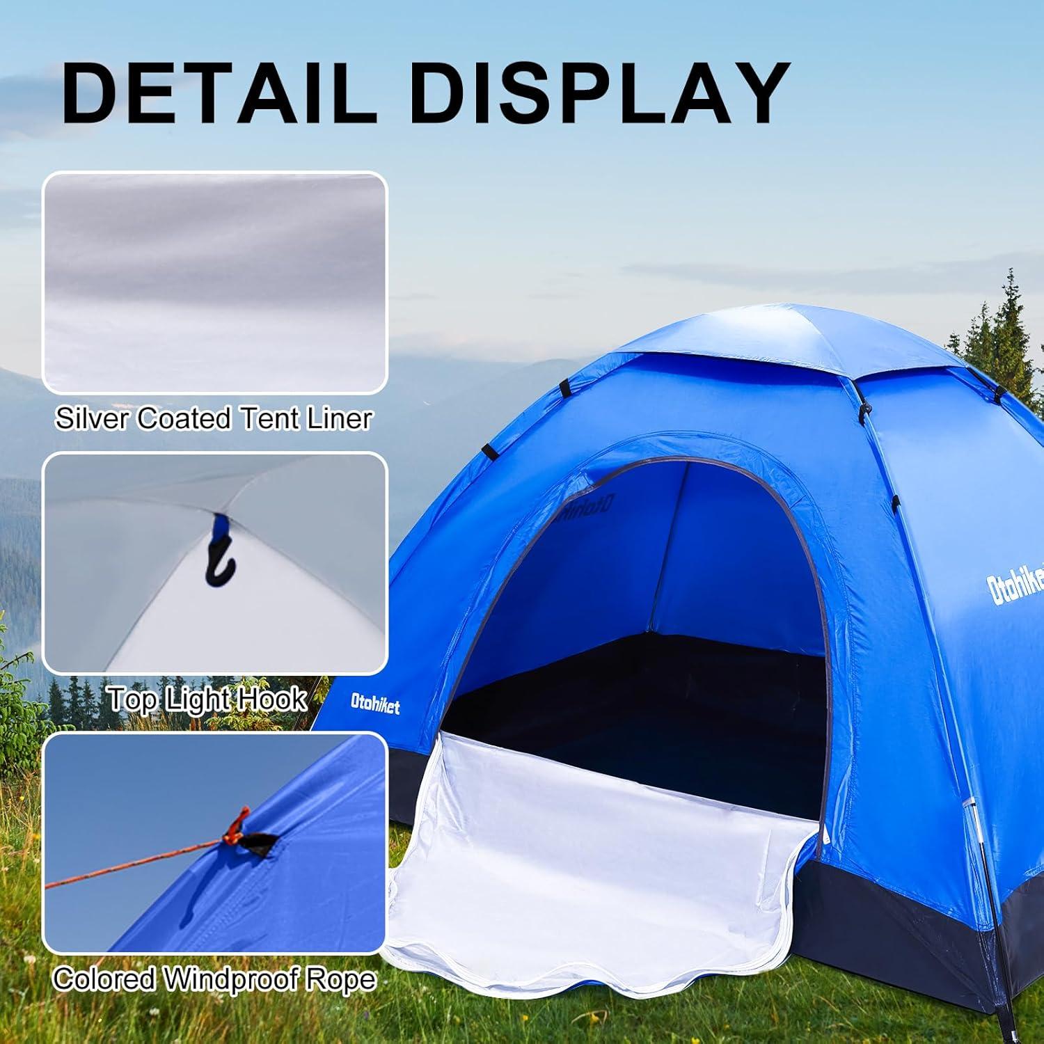 Tienda de Camping Otohiket Azul 1-2 Personas Impermeable