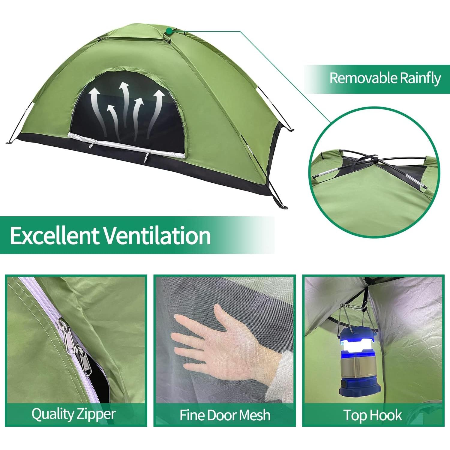 Tienda de Camping Sutekus Ultraligera 1 Persona Verde 210x90x100cm