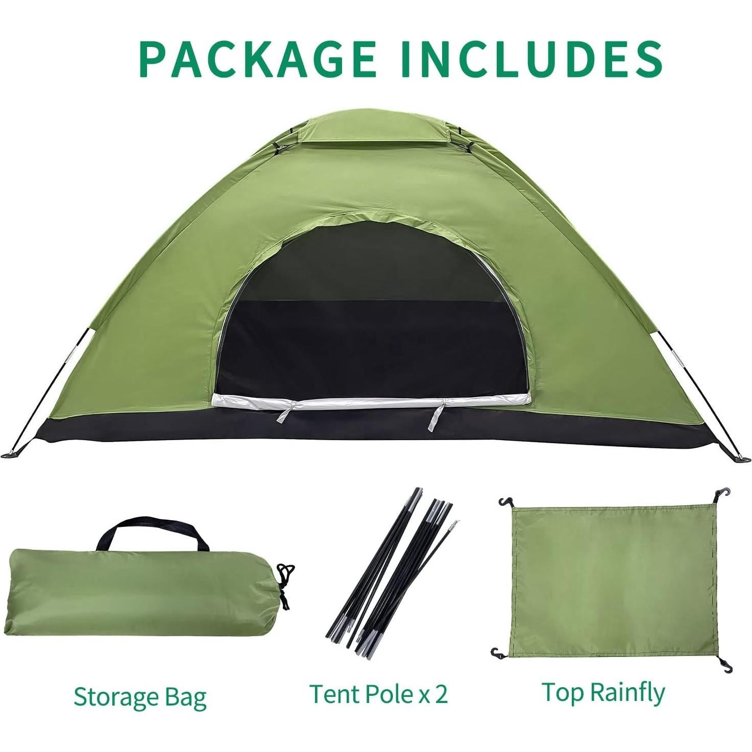 Tienda de Camping Sutekus Ultraligera 1 Persona Verde 210x90x100cm