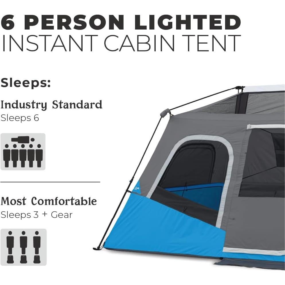 Tienda de Camping CORE 6 Personas con Luces LED Pop Up