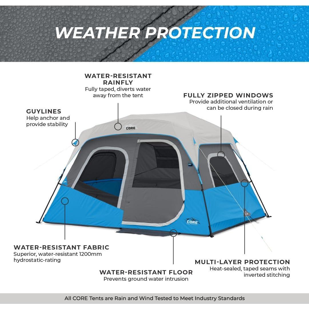 Tienda de Camping CORE 6 Personas con Luces LED Pop Up