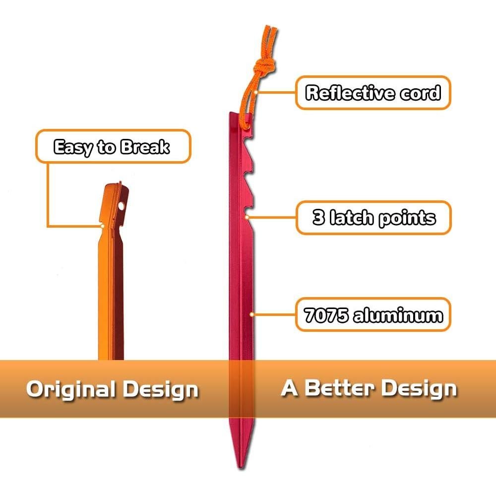 Estacas de Tienda AnyGear 7075 Aluminio 18 cm Paquete de 15