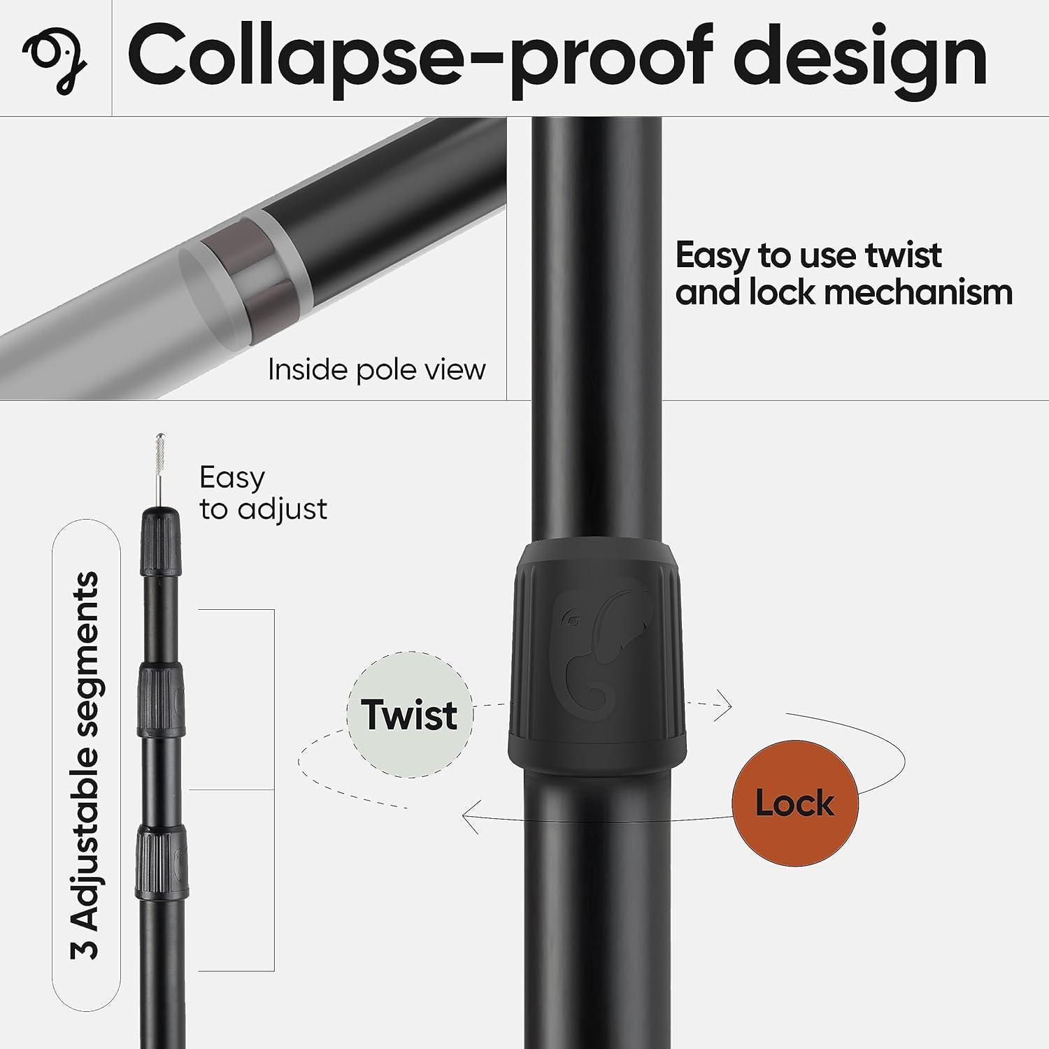 Postes Telescópicos de Aluminio Green Elephant - 2 Unidades Ajustables 0.6m a 2.4m