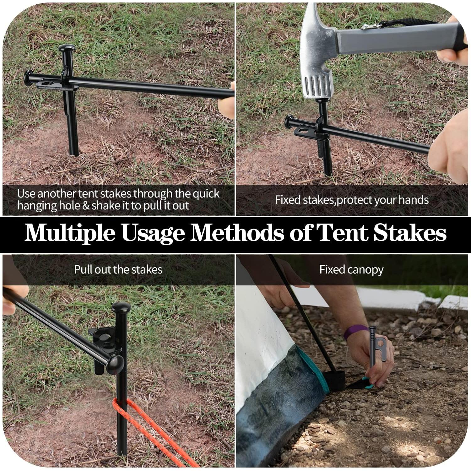 8/16/32 Pack 8in Heavy Duty Forged Steel Tent Stakes, with Storage Bag, for Camping