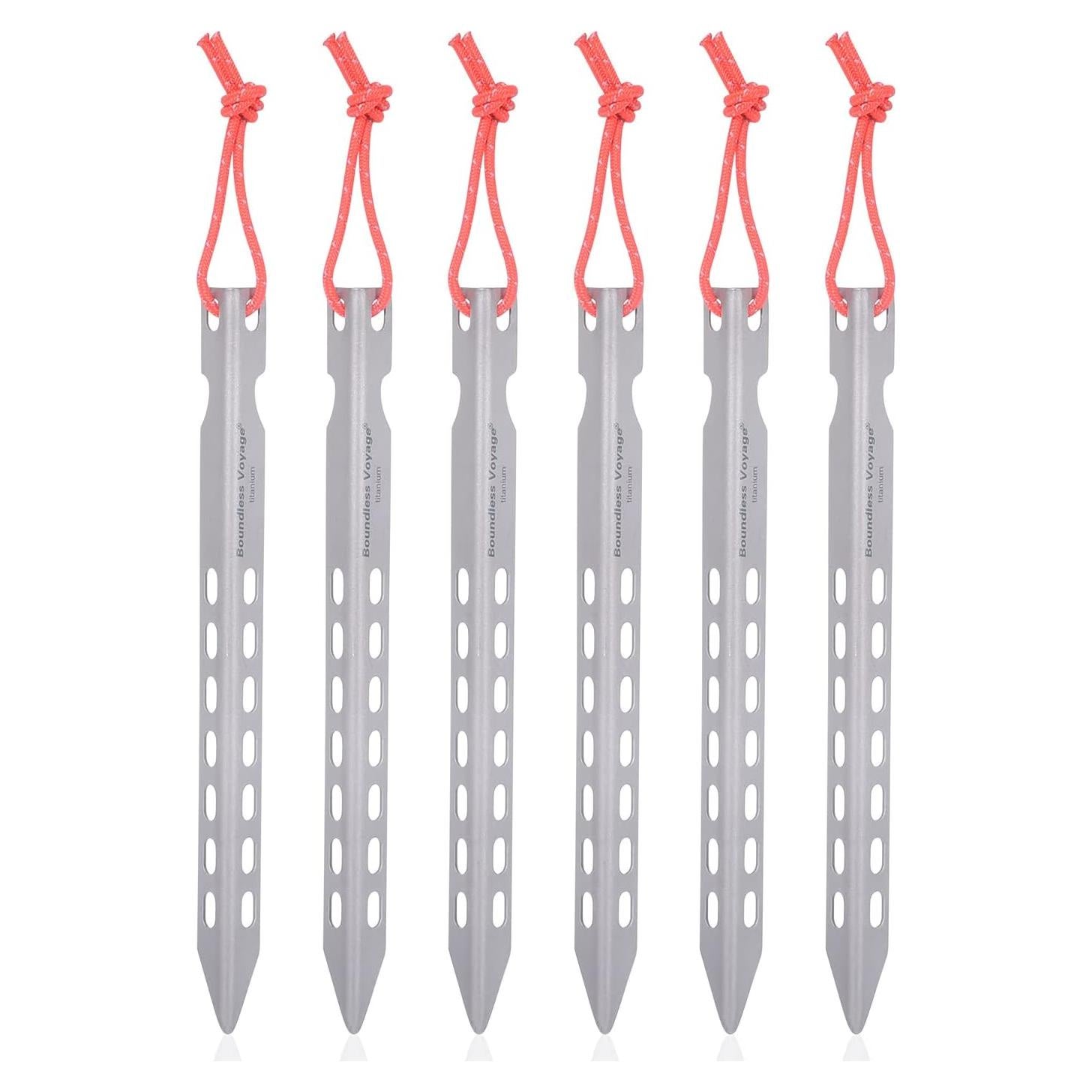 Estacas de Tienda de Titanio iBasingo 6 Piezas 16 cm