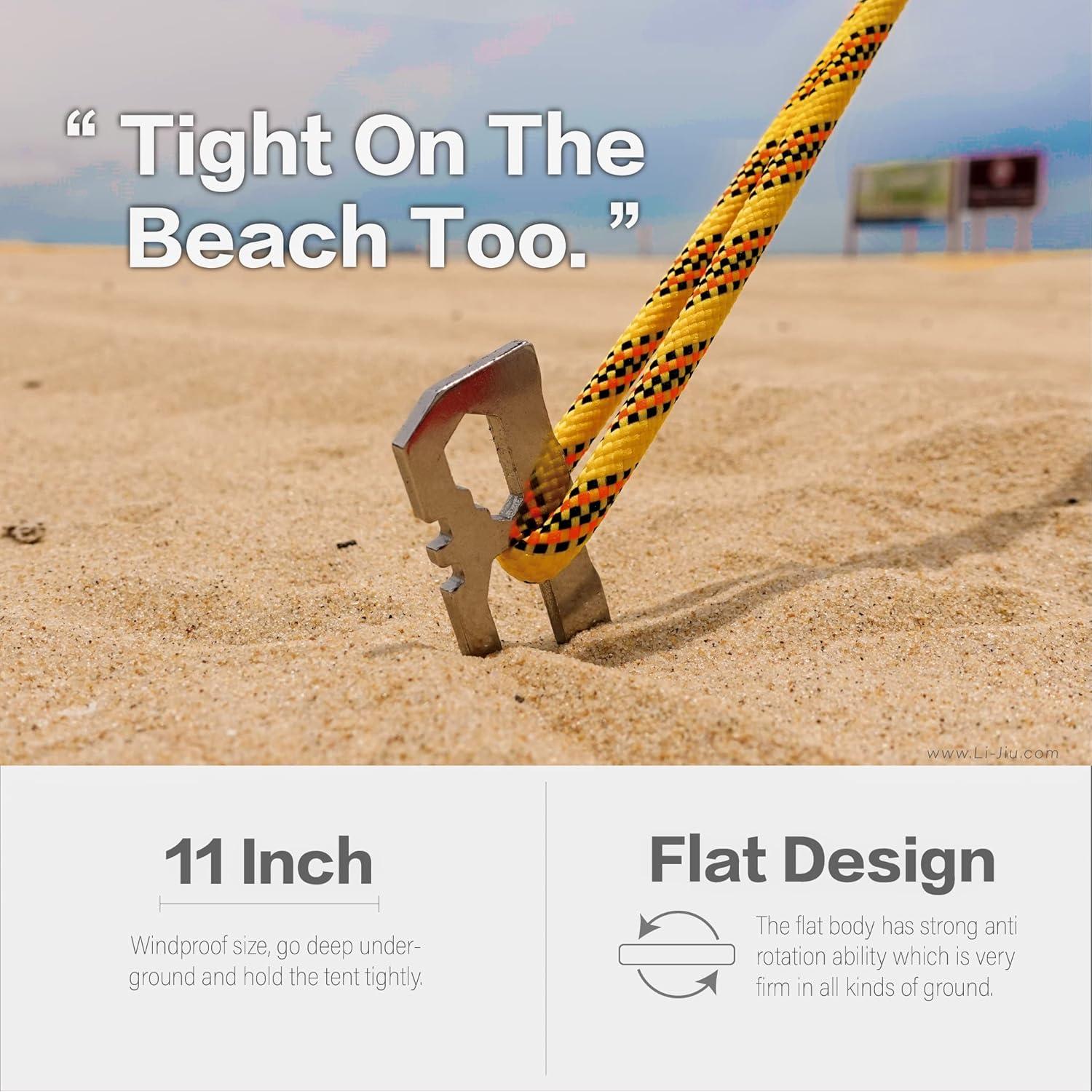 Estacas de Camping LI JIU 6 Piezas Acero Inoxidable 28 cm