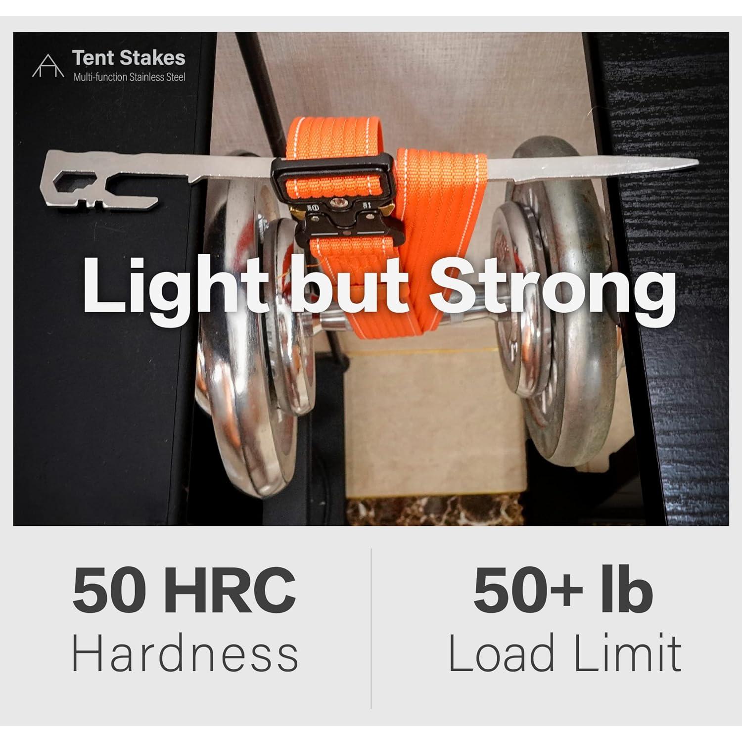 Estacas de Camping LI JIU 6 Piezas Acero Inoxidable 28 cm