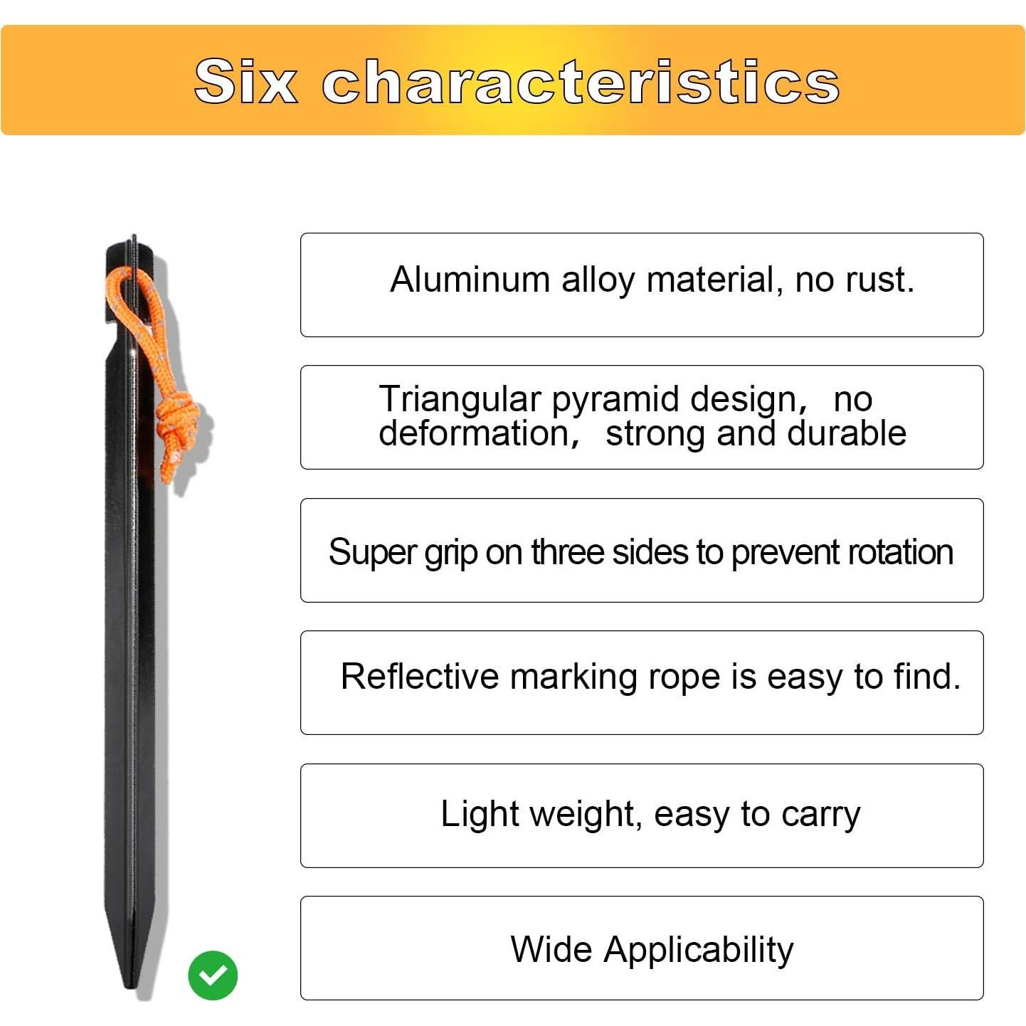 Paquete de 10 Estacas de Tienda de Aluminio LQ-SCYCX-TT