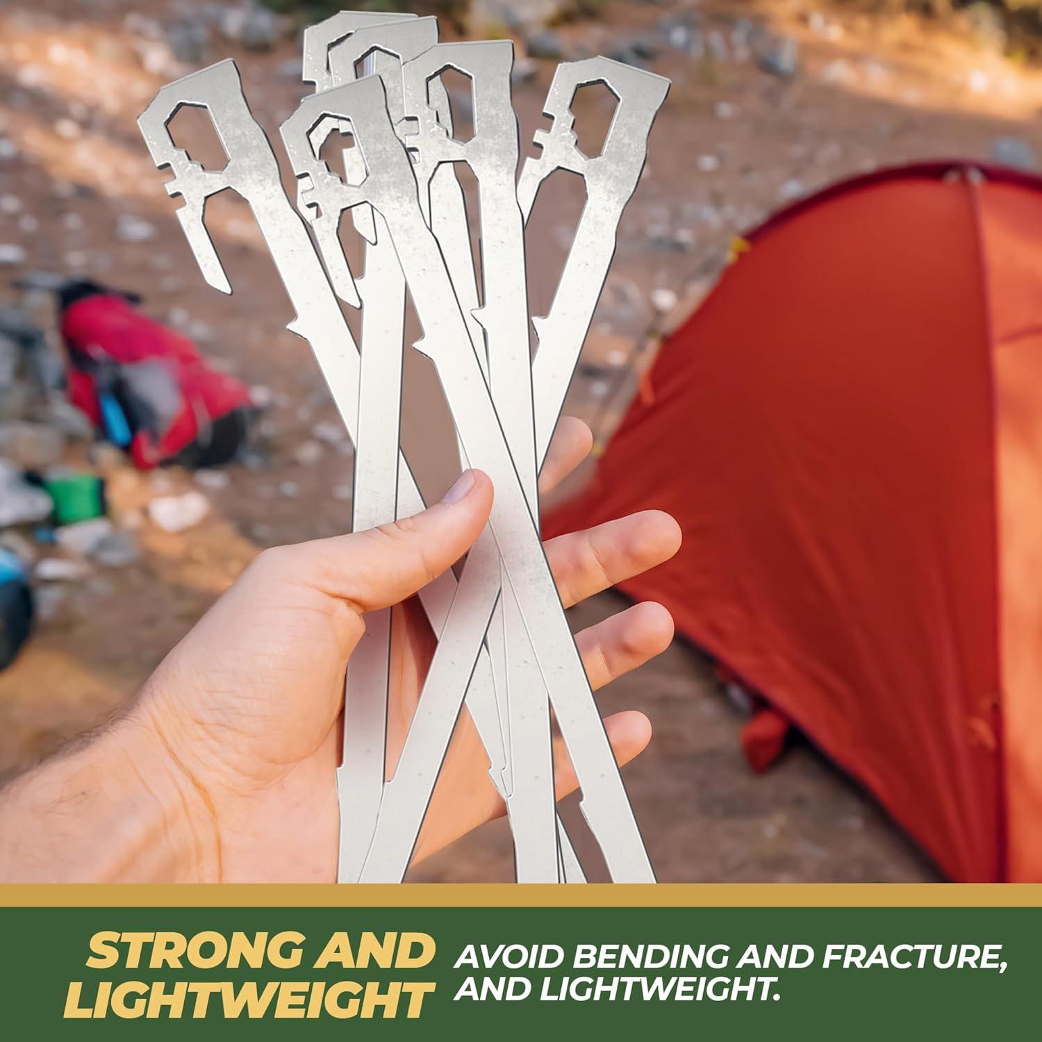 Estacas de Tienda AOSILEY - Paquete de 6, Acero 3mm, 27.94cm