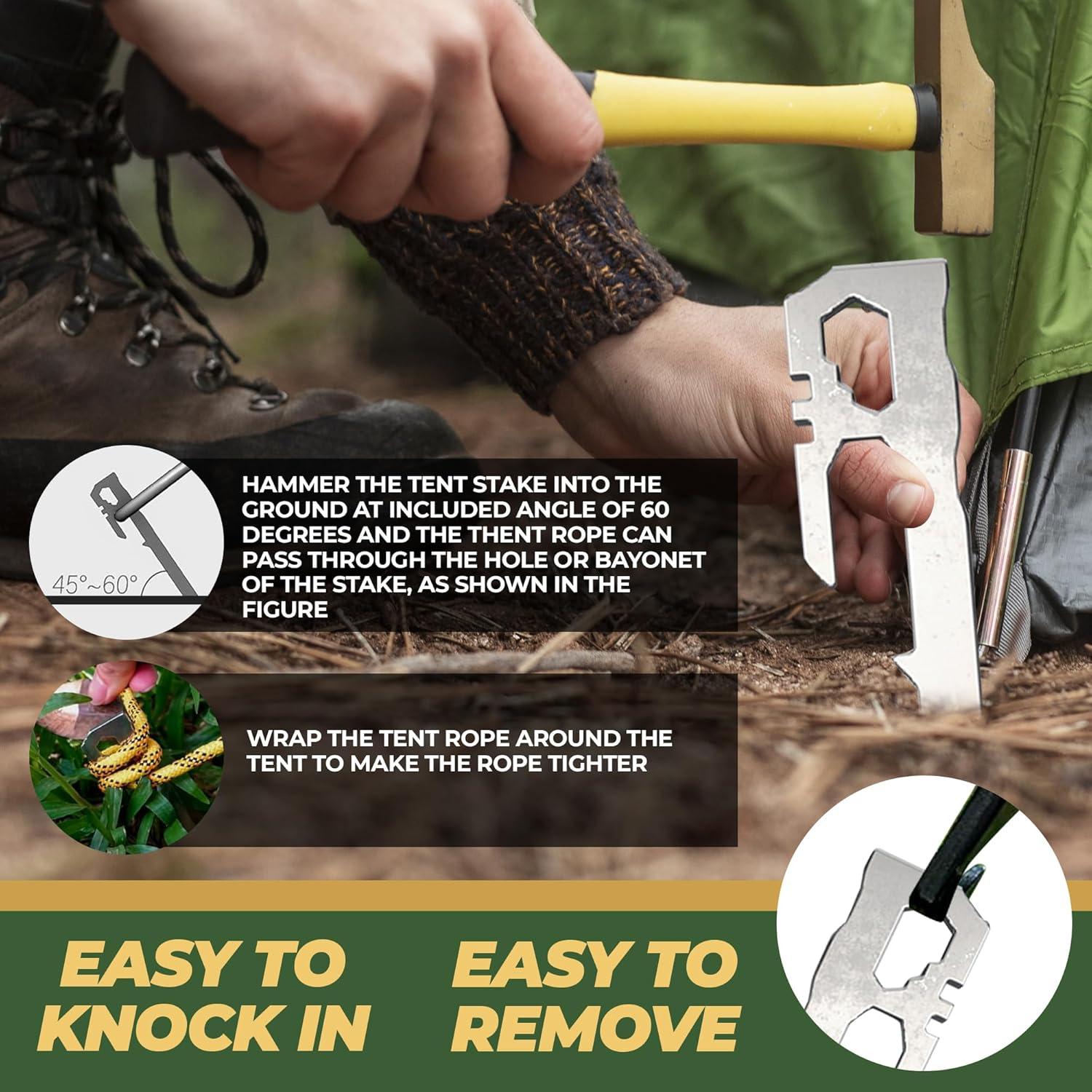 Estacas de Tienda AOSILEY - Paquete de 6, Acero 3mm, 27.94cm