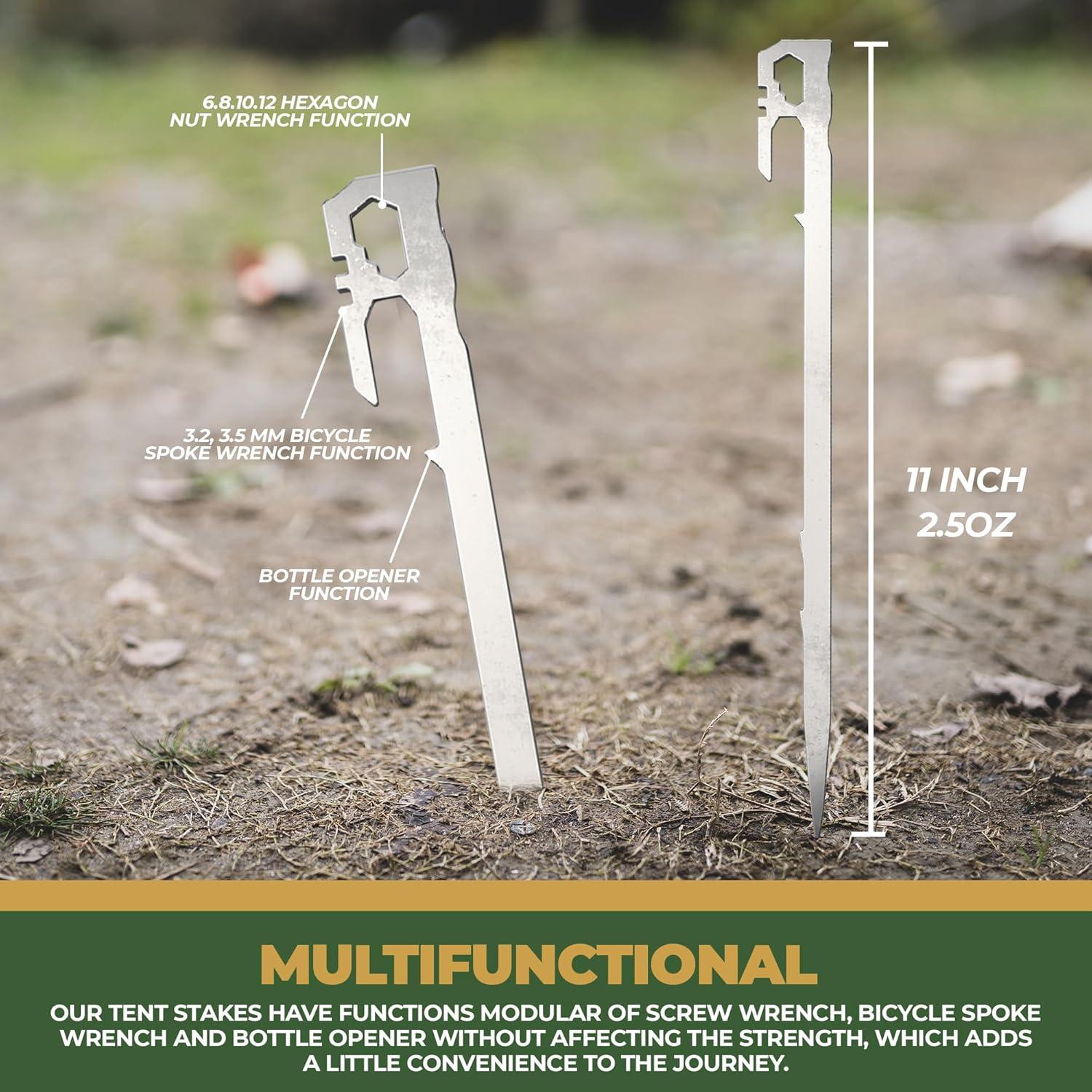 Estacas de Tienda AOSILEY - Paquete de 6, Acero 3mm, 27.94cm