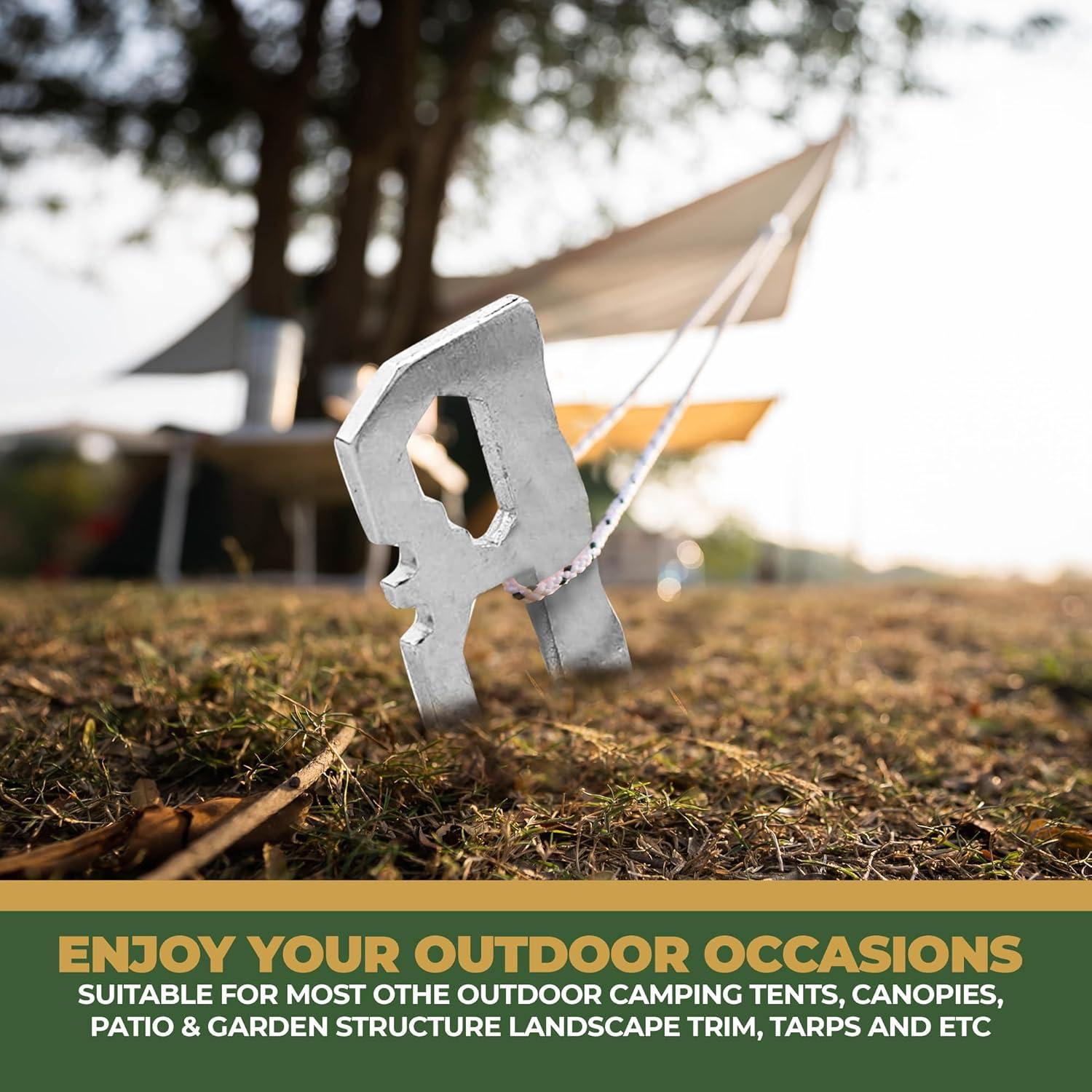 Estacas de Tienda AOSILEY - Paquete de 6, Acero 3mm, 27.94cm