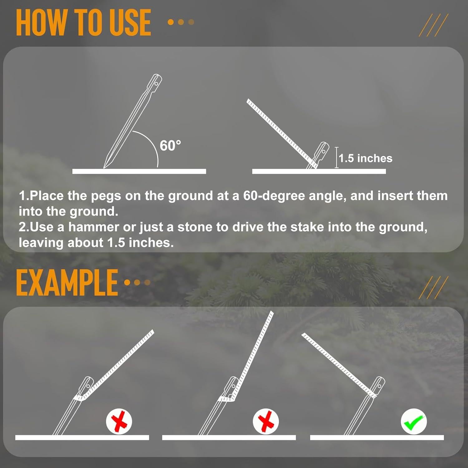 Grassman Tent Stakes, 16 Pack 9in Heavy Duty Ground pegs with Reflective Pull Ropes, Leightweight-Durable-Safe Metal Backpacking Camping Spiles