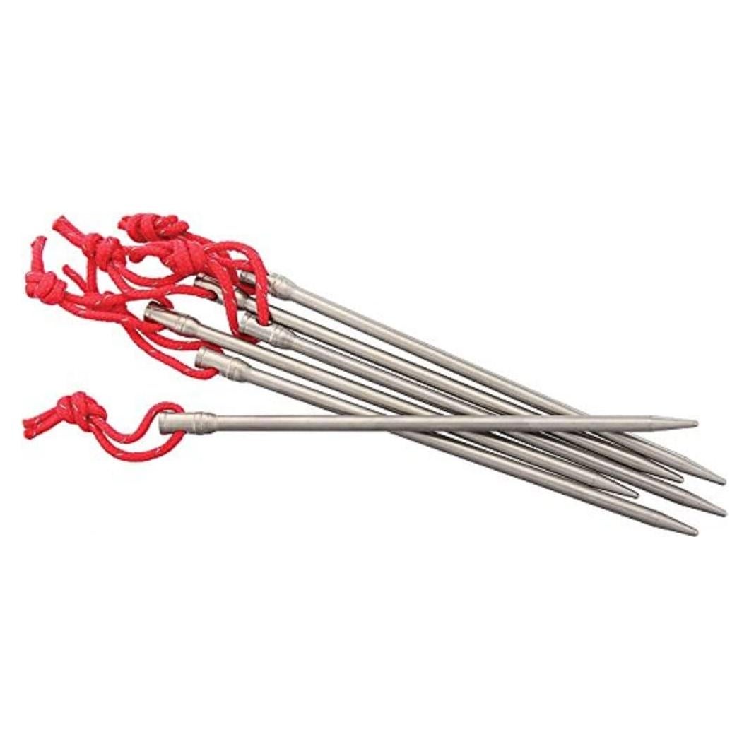 Estacas de Tienda de Camping Vargo T-113 Titanio 6" Reflectante
