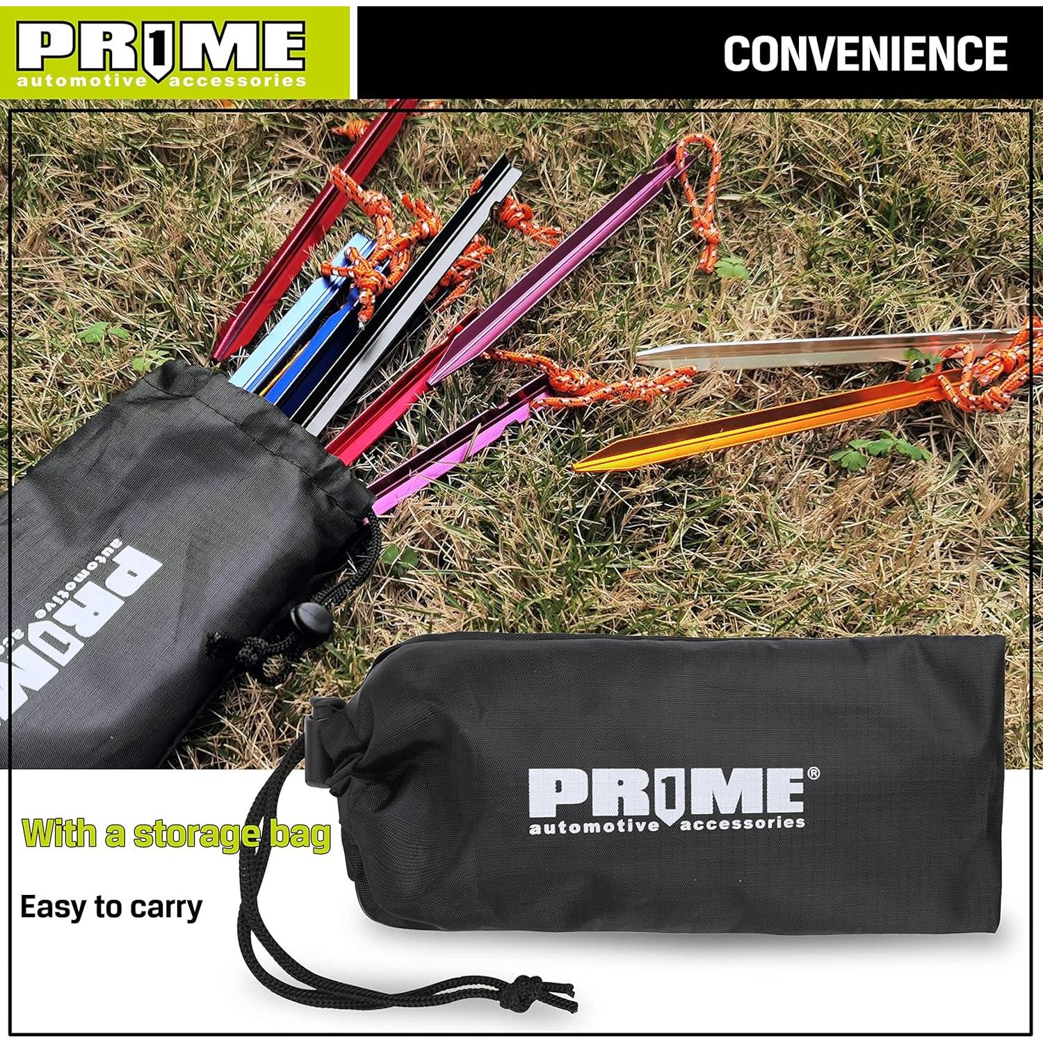 Estacas de Tienda de Aluminio Prime 1, Paquete de 12 Estacas 17.78 cm