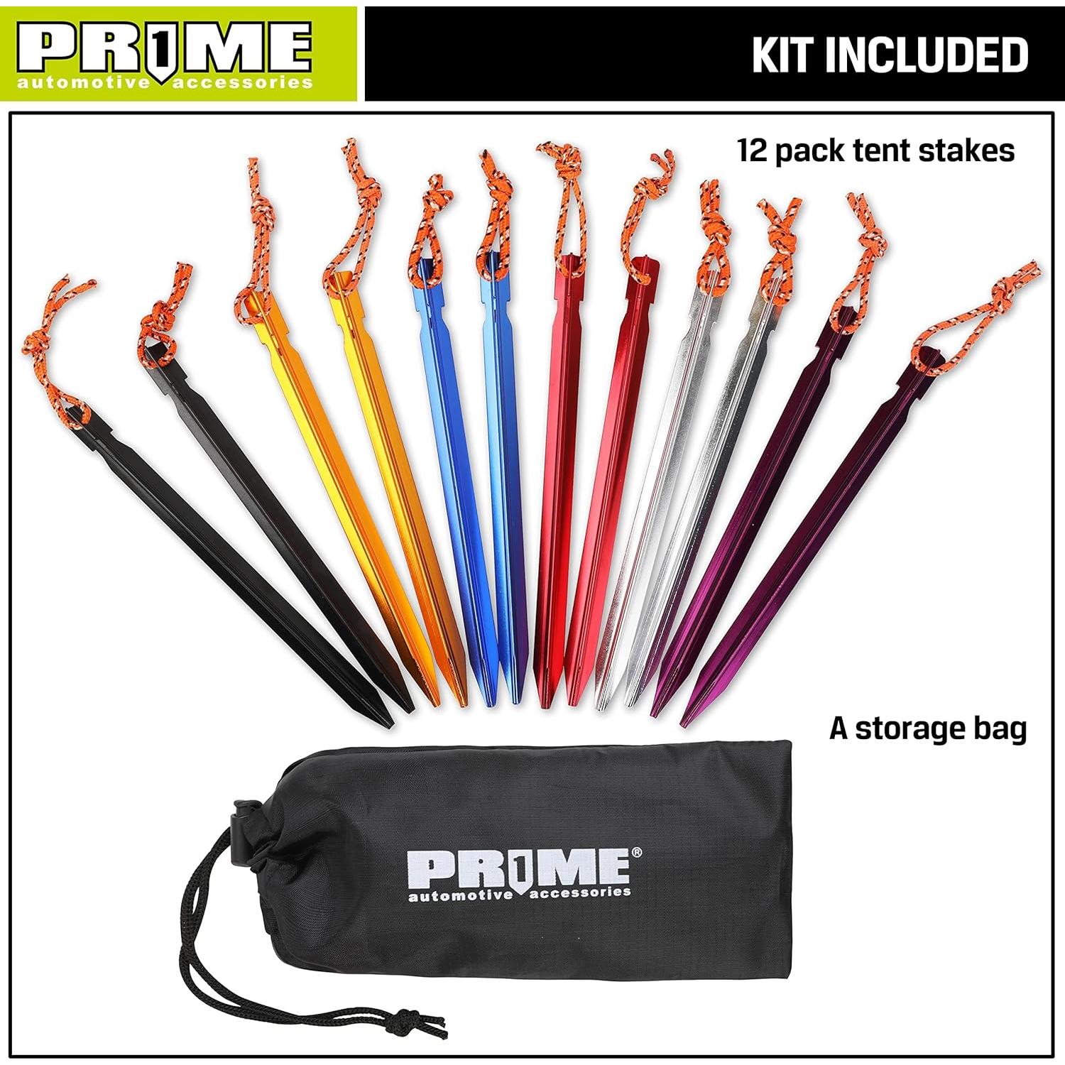 Estacas de Tienda de Aluminio Prime 1, Paquete de 12 Estacas 17.78 cm