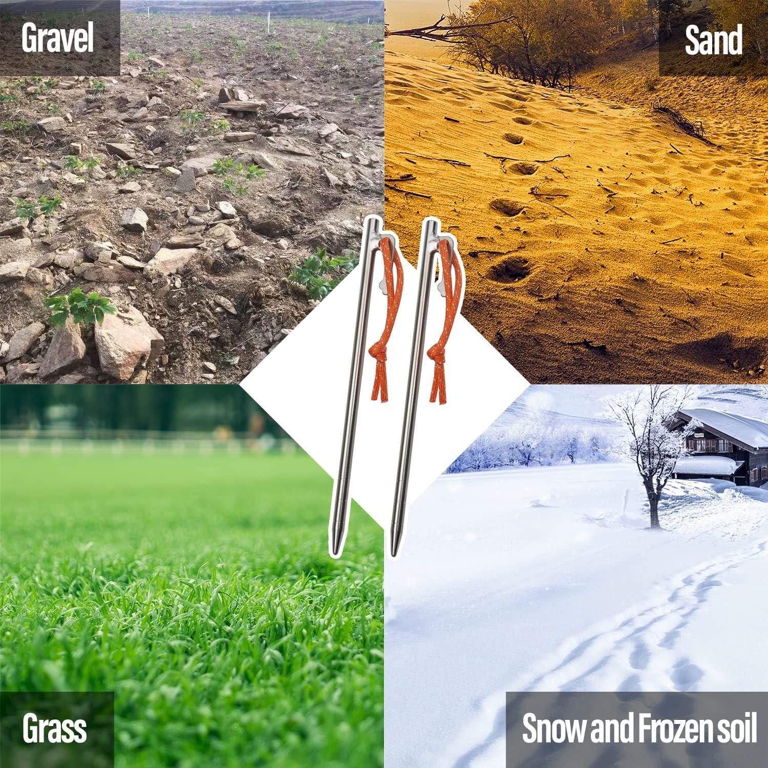 Clavos de Titanio TiTo para Tienda 8x240mm - 6 Piezas