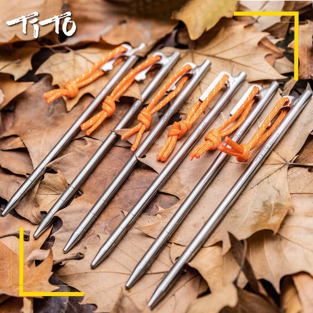 Clavos de Titanio TiTo para Tienda 8x240mm - 6 Piezas