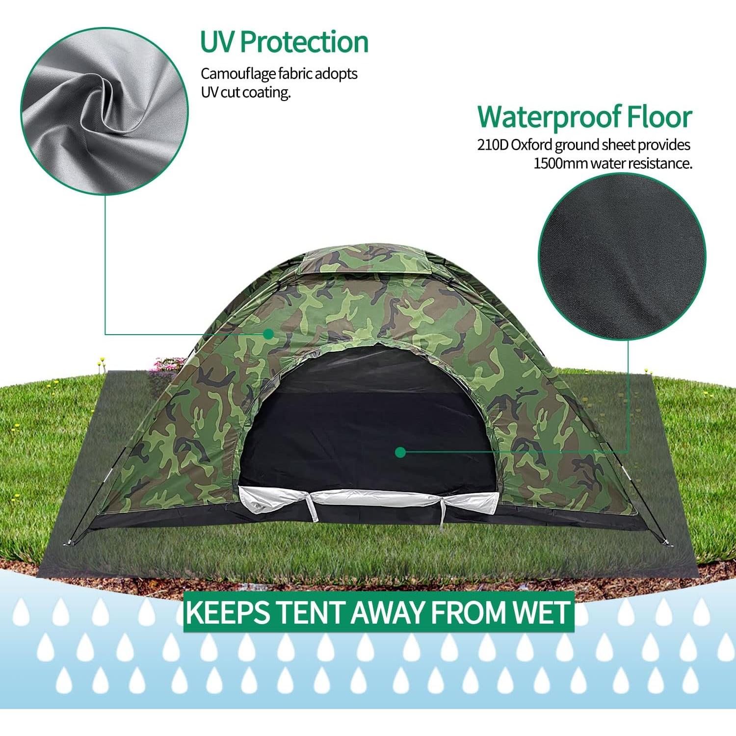 Tienda de Camping Sutekus Individual Camuflaje 1 Persona 210D