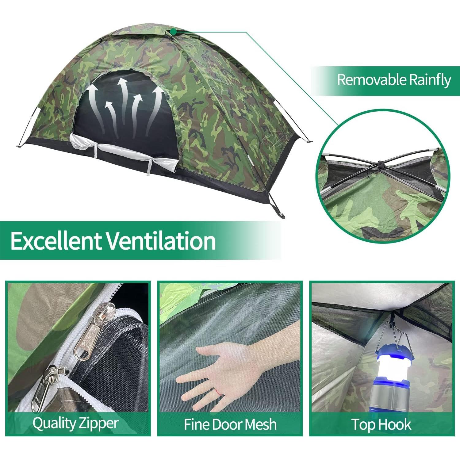 Tienda de Camping Sutekus Individual Camuflaje 1 Persona 210D