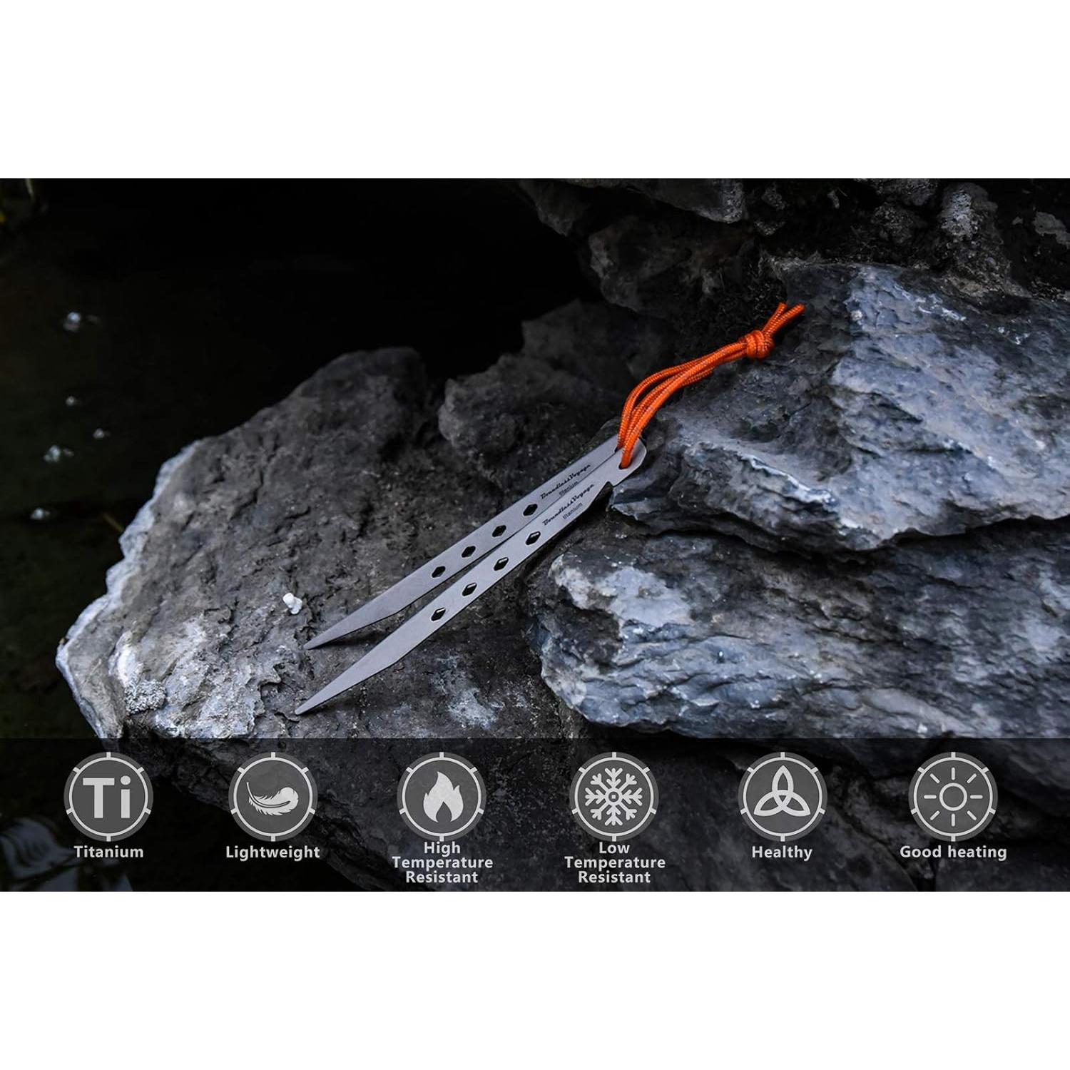 Clavos de Titanio iBasingo para Camping - 8 Piezas, 16.5 cm