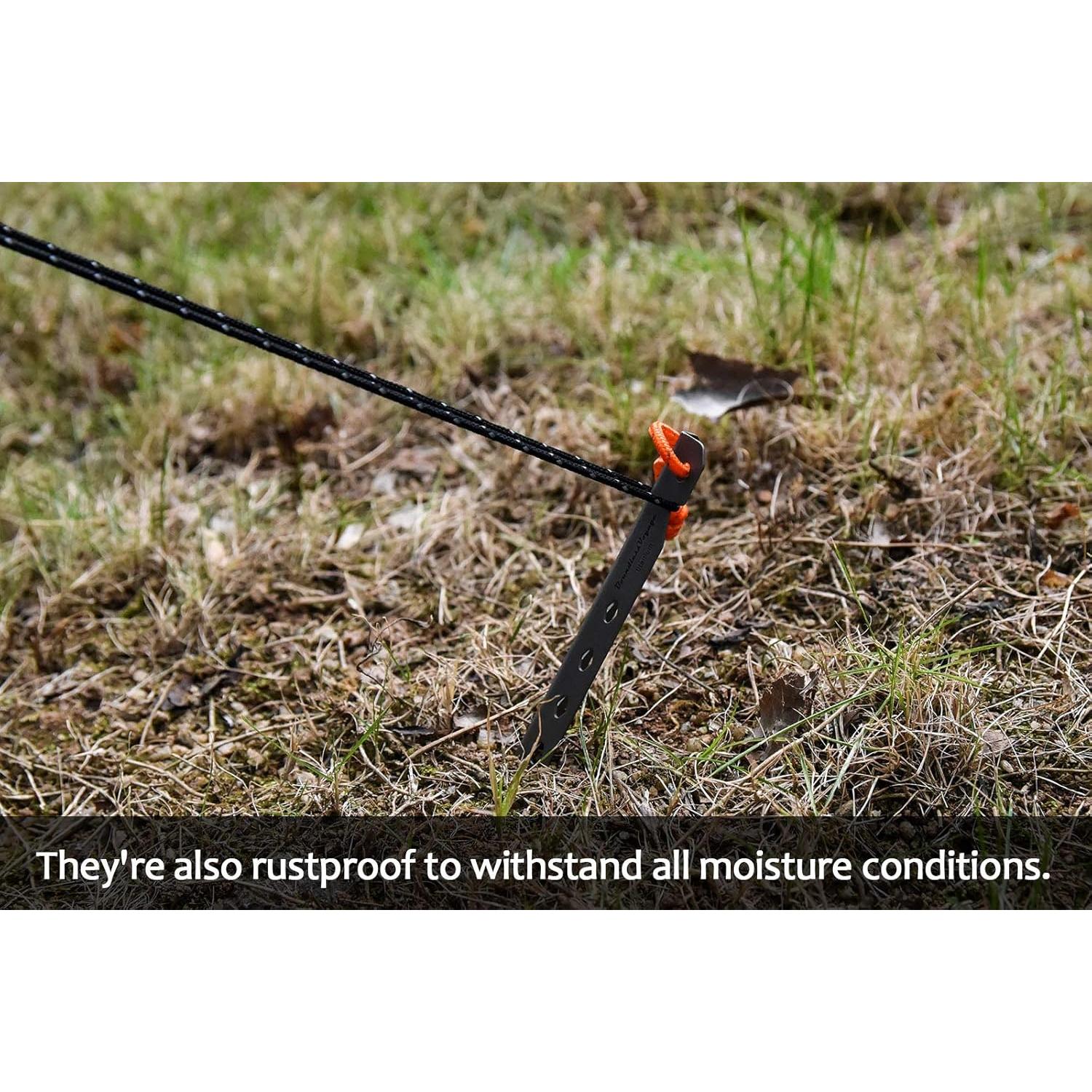 Clavos de Titanio iBasingo para Camping - 8 Piezas, 16.5 cm