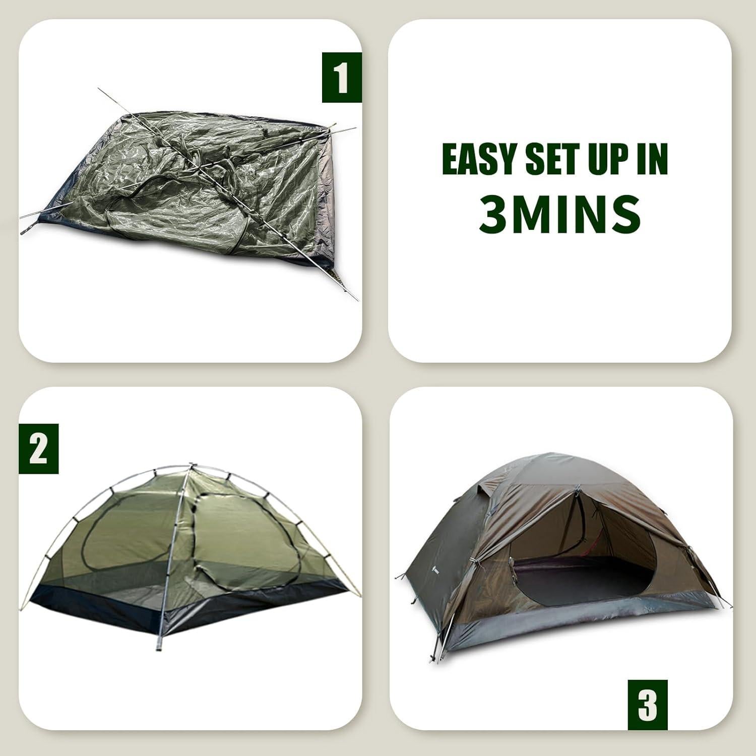 Tienda de Camping Ultraligera ShinHye 2-4 Personas Impermeable