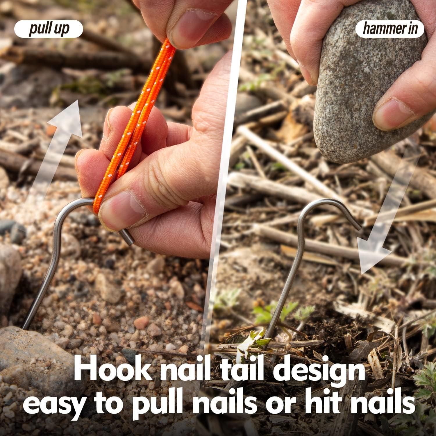 Estacas de Tienda TITO de Titanio 165mm - Paquete de 6