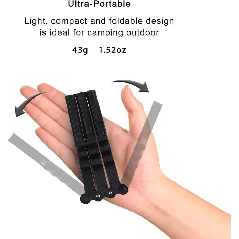 Folding Universal Fuel Can Canister Stand, Caudblor Tripod Stabilizer for Camping Stoves, Upgrade Compact Butane Gas Tank Bracket, Plastic Cylinder Cartridge Holder, Footrest for Outdoor Hiking Stove