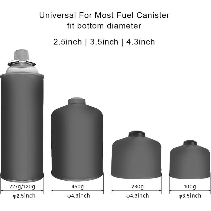 Folding Universal Fuel Can Canister Stand, Caudblor Tripod Stabilizer for Camping Stoves, Upgrade Compact Butane Gas Tank Bracket, Plastic Cylinder Cartridge Holder, Footrest for Outdoor Hiking Stove