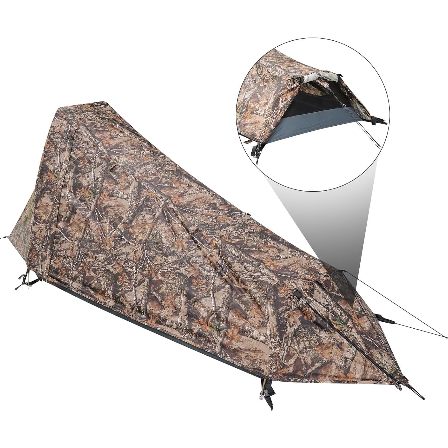 Tienda Bivy GEERTOP Ultraligera 1 Persona 3 Temporadas Impermeable