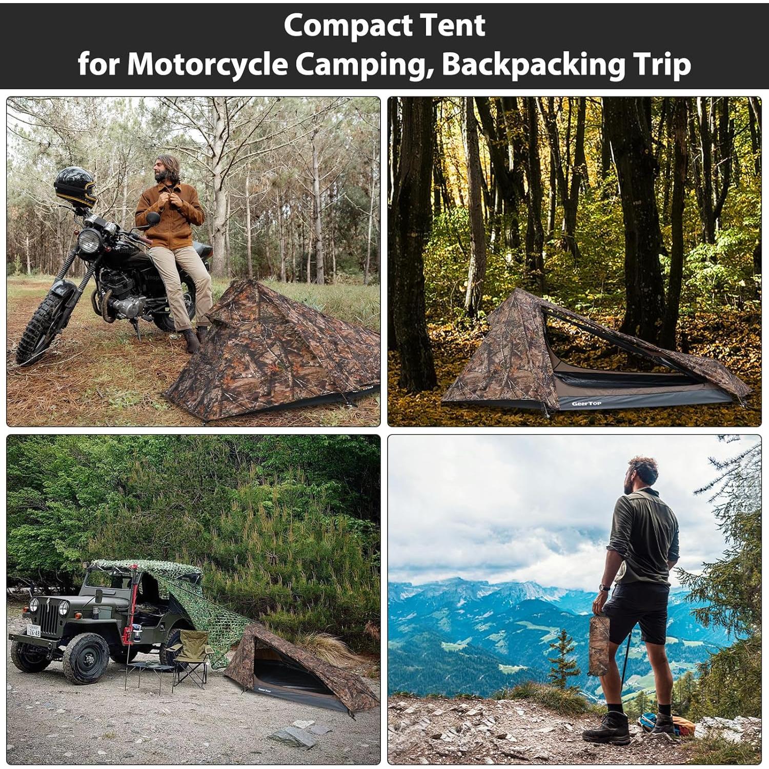 Tienda Bivy GEERTOP Ultraligera 1 Persona 3 Temporadas Impermeable