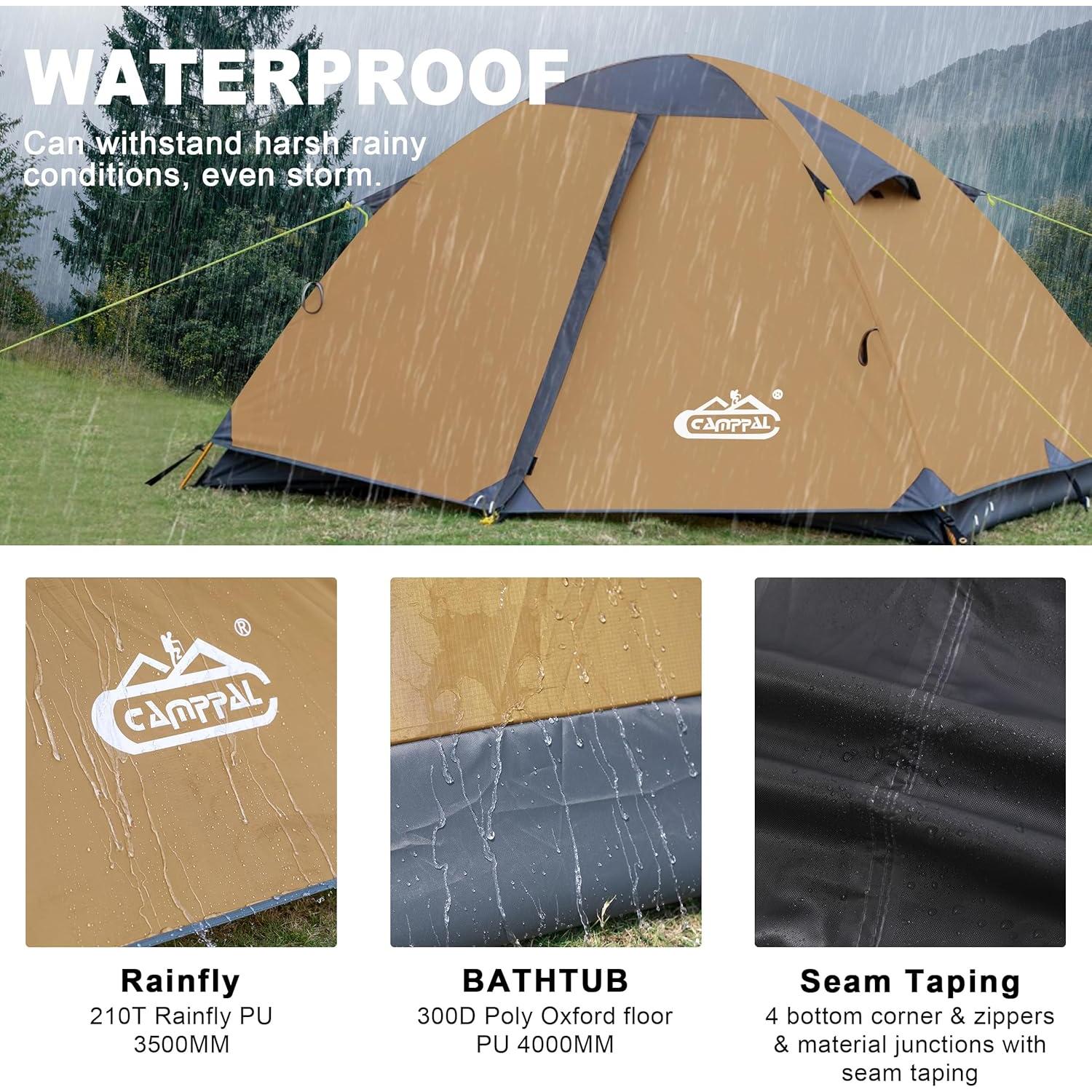 Tienda de Camping Camppal para 2 Personas Impermeable 2.6m²