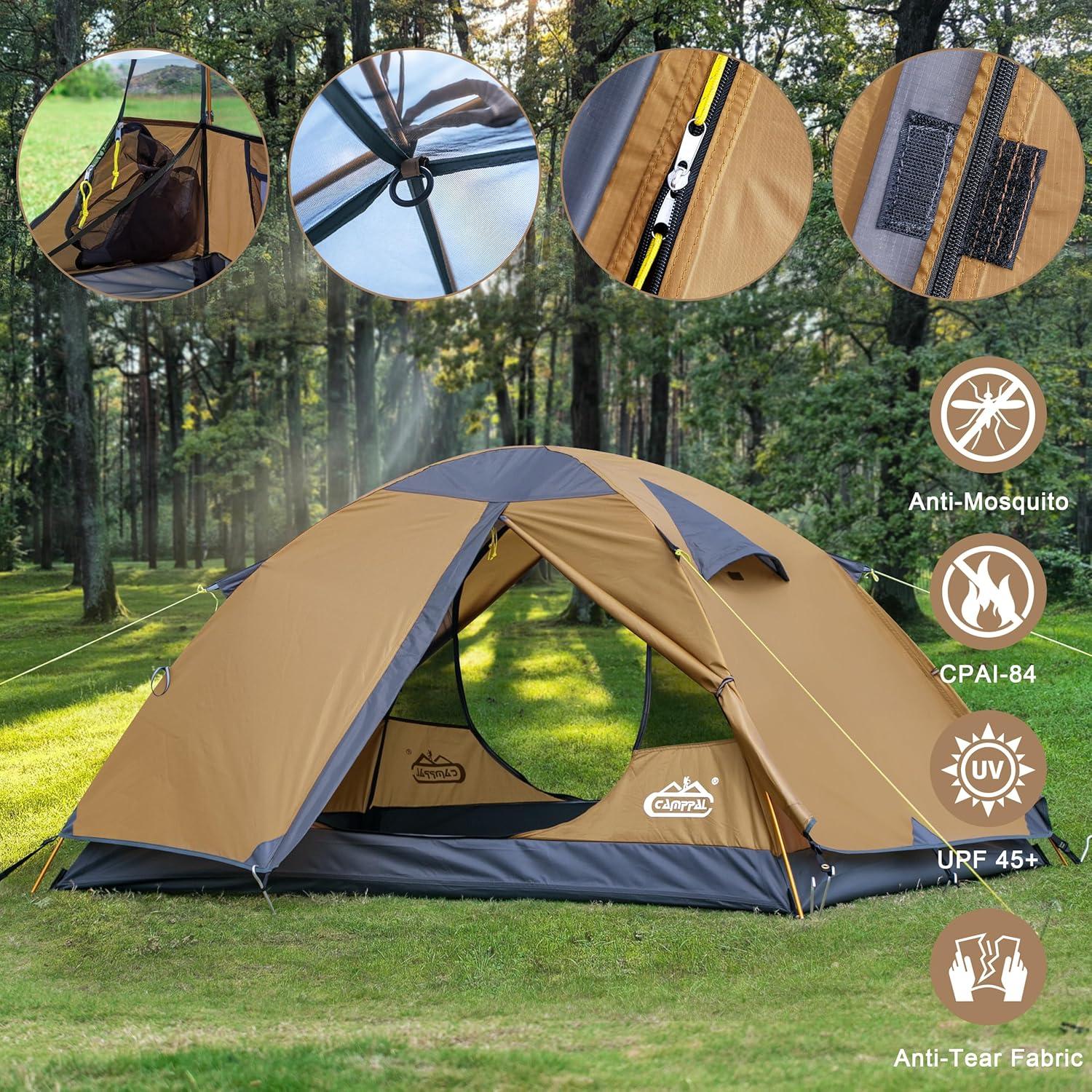 Tienda de Camping Camppal para 2 Personas Impermeable 2.6m²