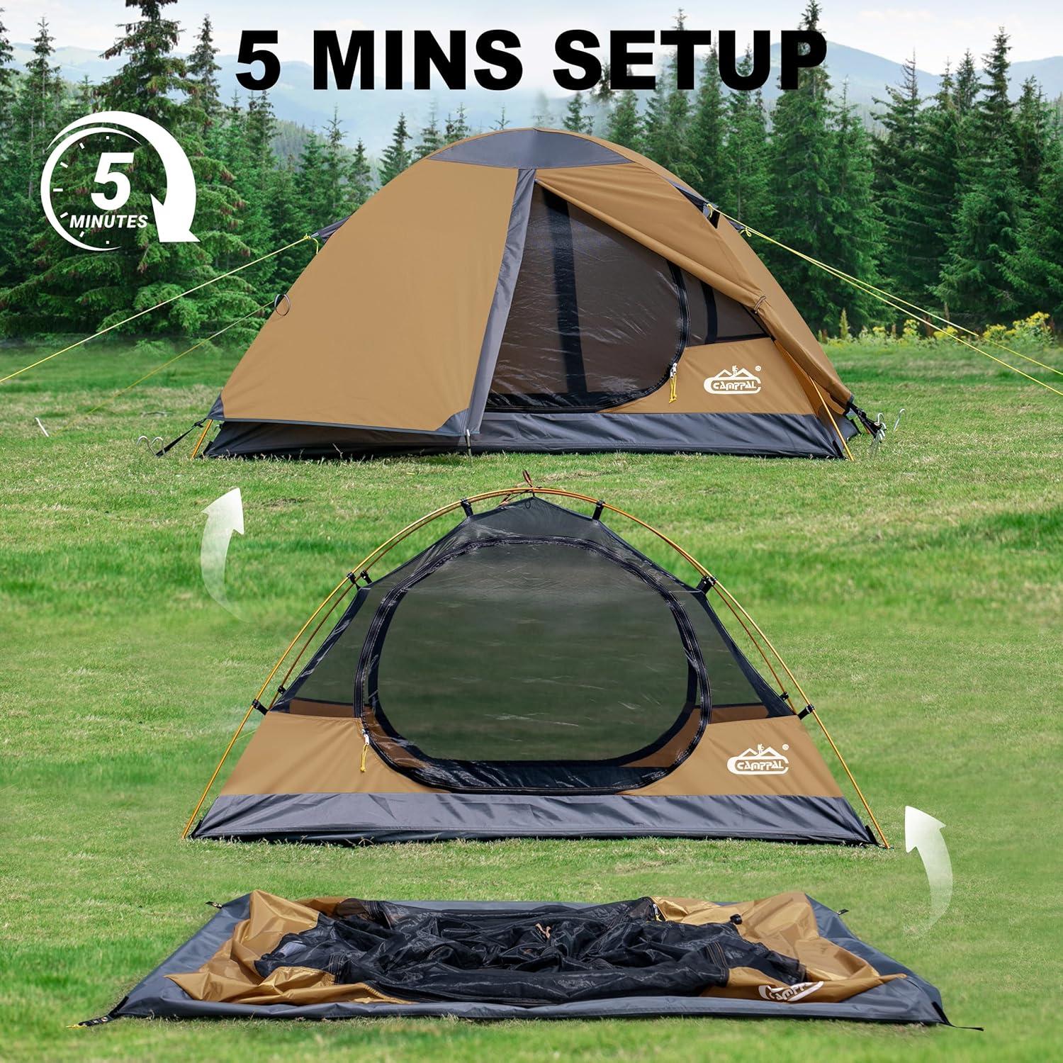 Tienda de Camping Camppal para 2 Personas Impermeable 2.6m²