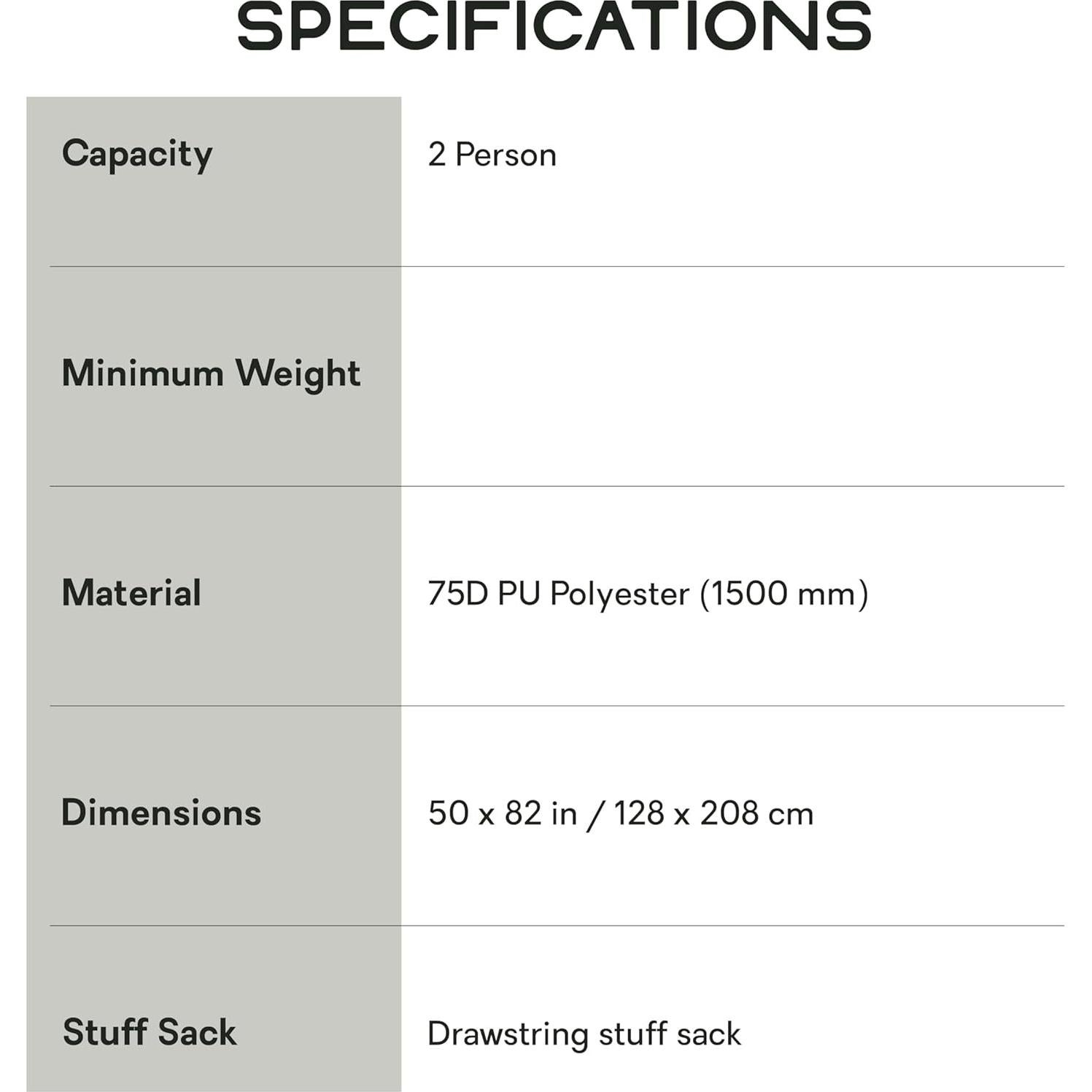 Sombra de tienda NEMO Equipment Kunai 2-Persona Gris