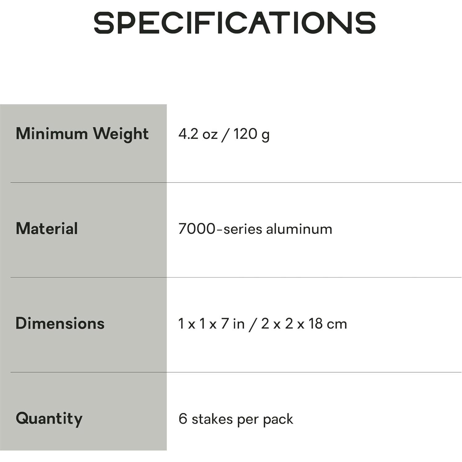 Estacas de Tienda NEMO Sweepstake - Paquete de 6 - Beige