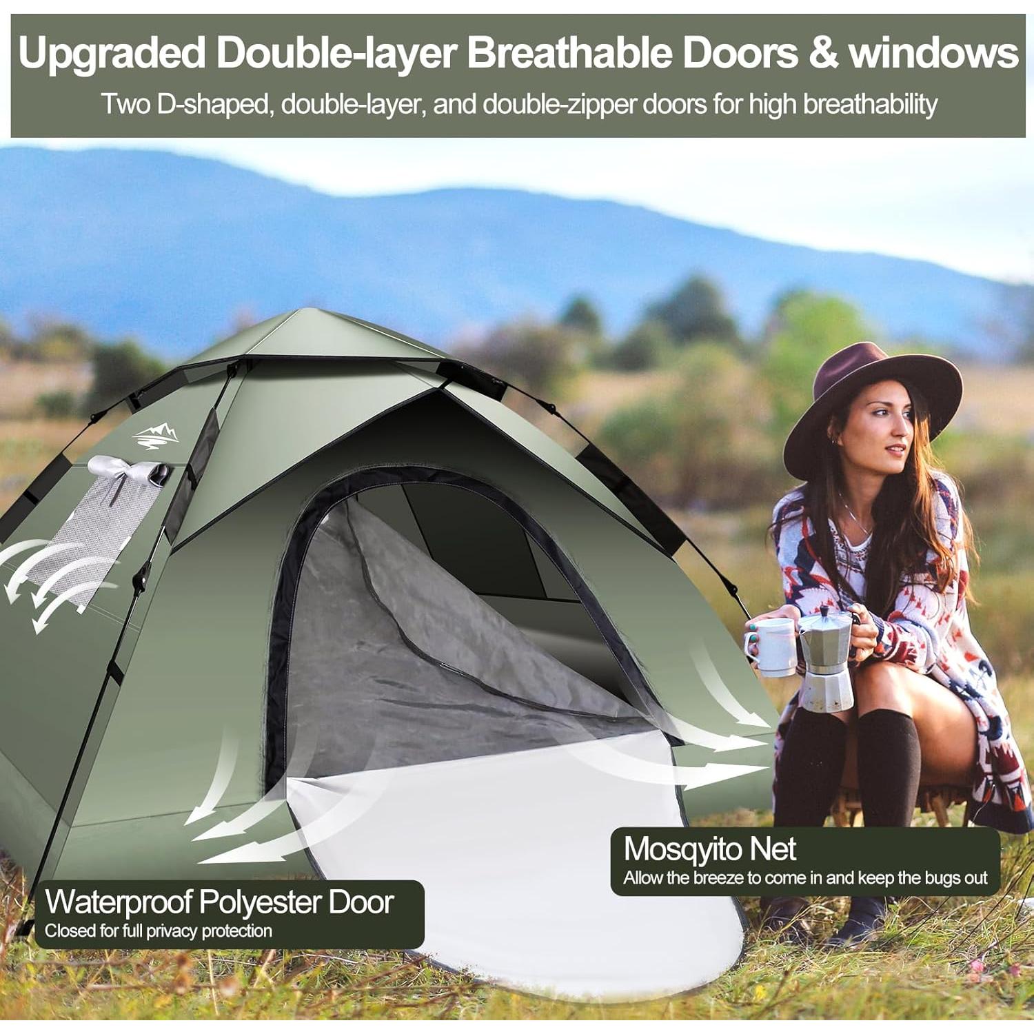 Carpa Instantánea Mimajor QBT00046 para 2-3 Personas Impermeable