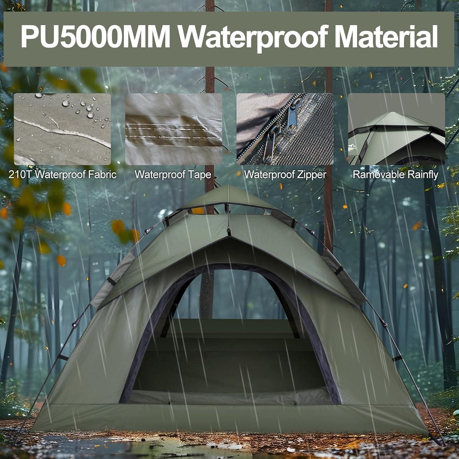 Carpa Instantánea Mimajor QBT00046 para 2-3 Personas Impermeable