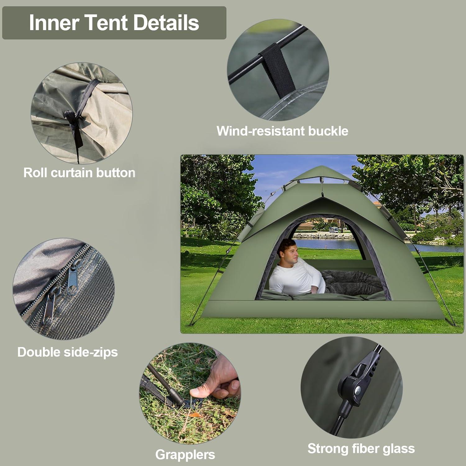 Carpa Instantánea Mimajor QBT00046 para 2-3 Personas Impermeable