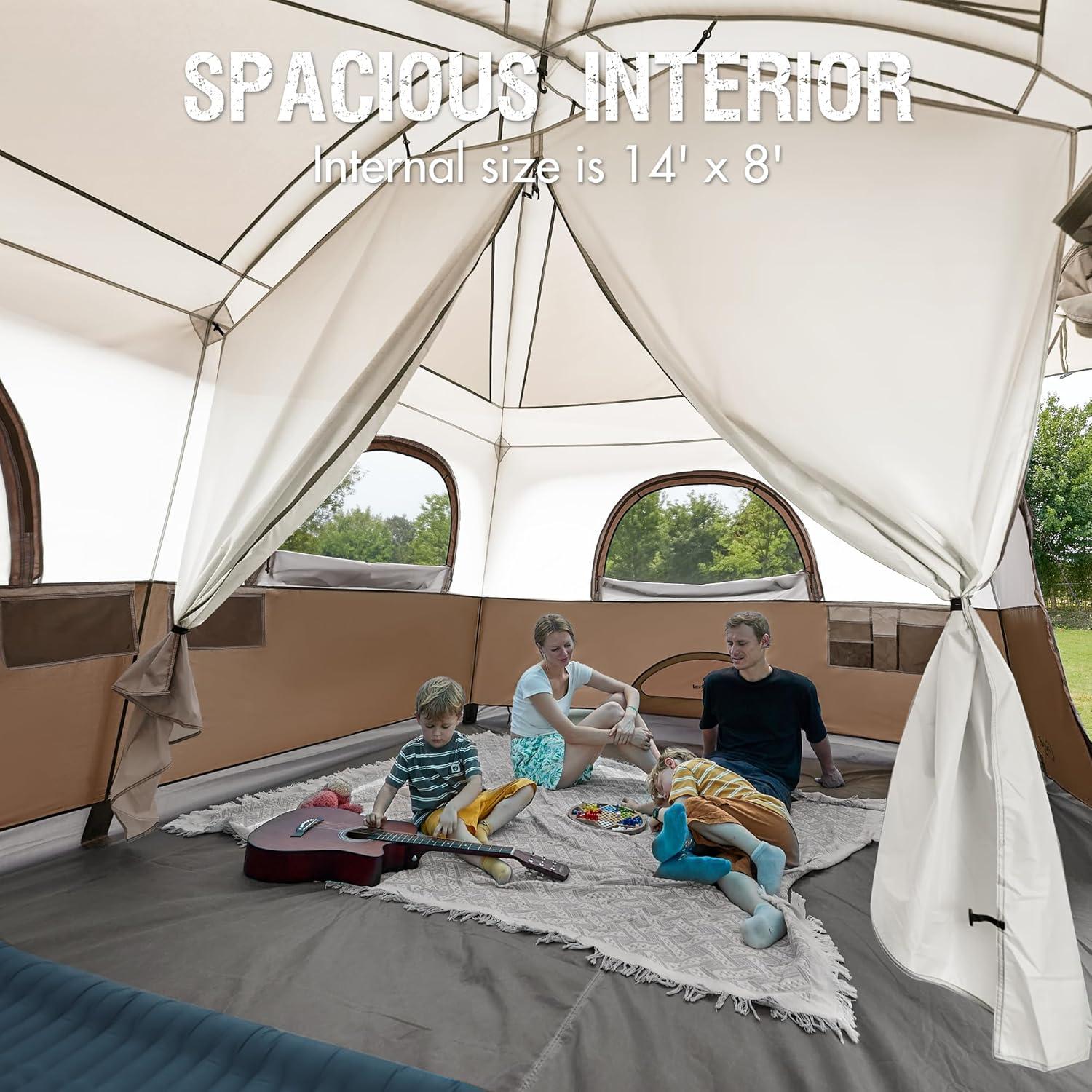 Tienda de Camping Portal para 8 Personas con 2 Habitaciones