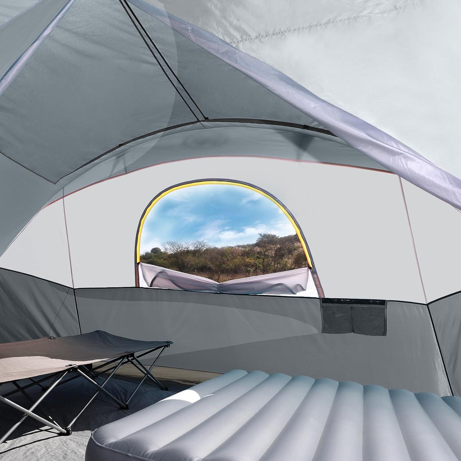 Tienda de Camping UNP para 8-9 Personas, Gris, Impermeable