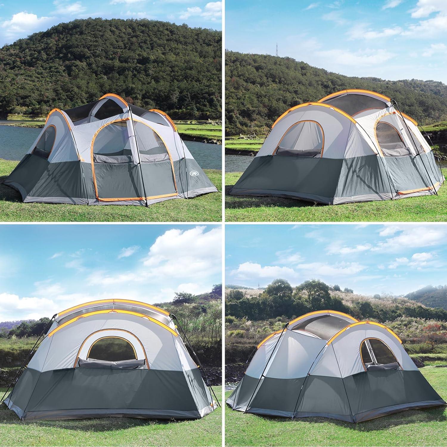 Tienda de Camping UNP para 8-9 Personas, Gris, Impermeable